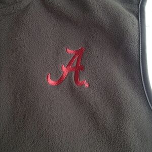 EUC ALABAMA CRIMSON TIDE Gray Fleece Vest with Red Logo